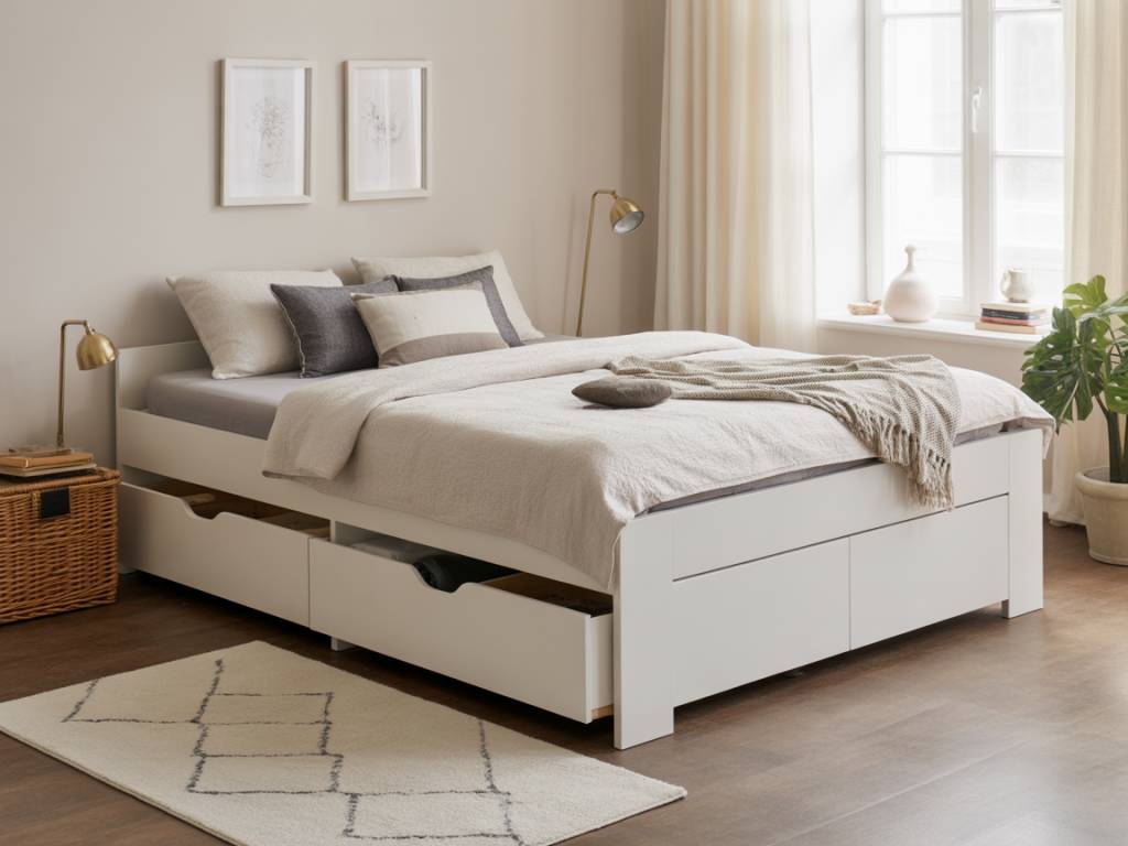 Lit coffre sommier tapissier : allier rangement et confort avec style