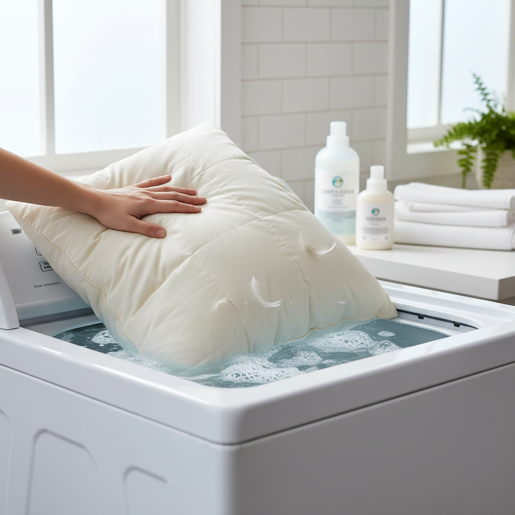 Image pour comment laver un oreiller en plume