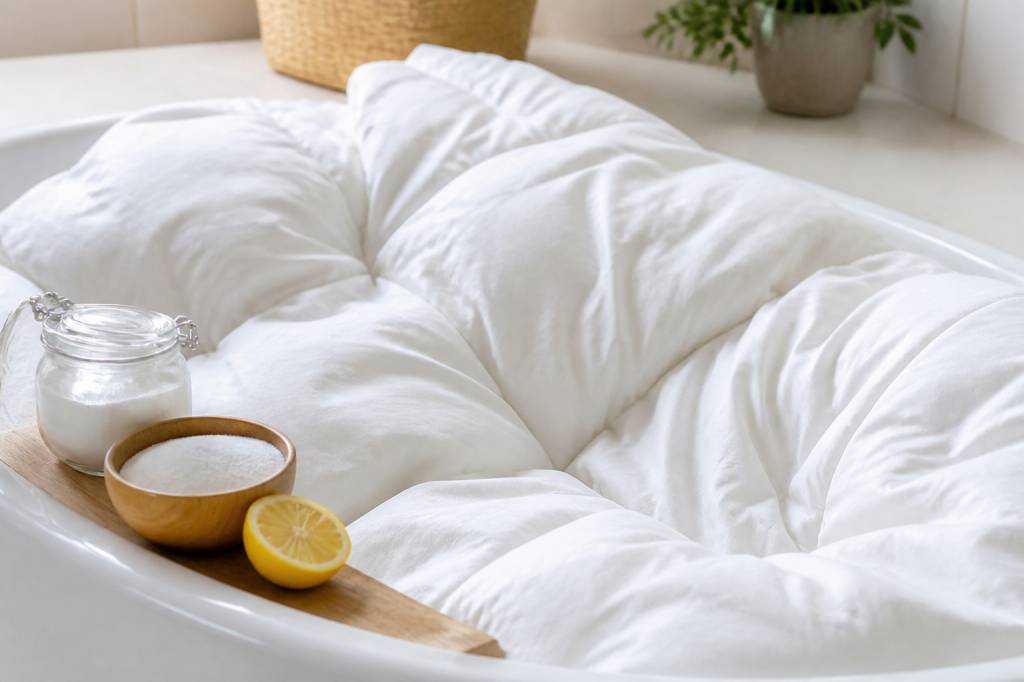 Comment blanchir une couette jaunie naturellement ?